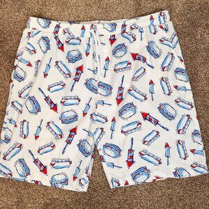 IML Isaac Morris Men's Elastic Waist Patriotic Shorts Sz LG